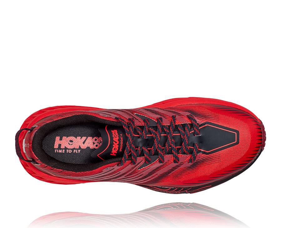 Hoka One One Mens Trail Shoes - Speedgoat 4 - Red - LTKM36450
